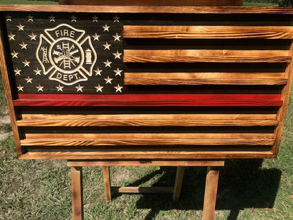 Wooden Fire Challenge Coin Flag