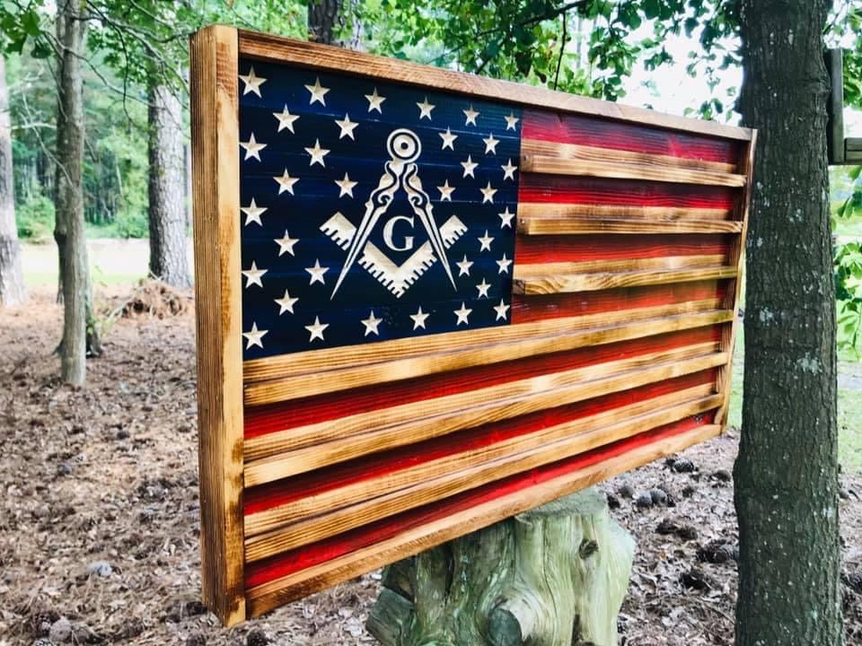Wooden Miscellaneous Challenge Coin Flags