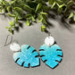 Palm Leaf Acrylic Earrings