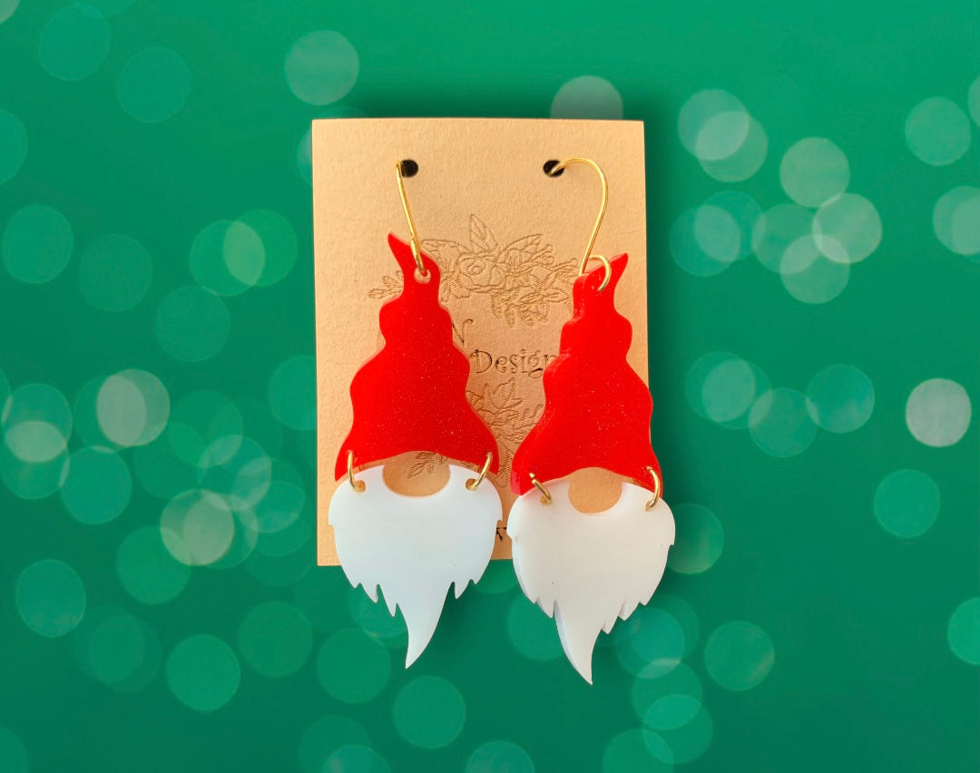 Elf Christmas Acrylic Dangle Earrings