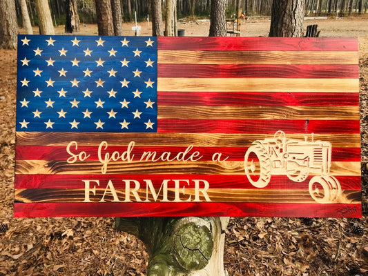 Farmer Wooden Flag