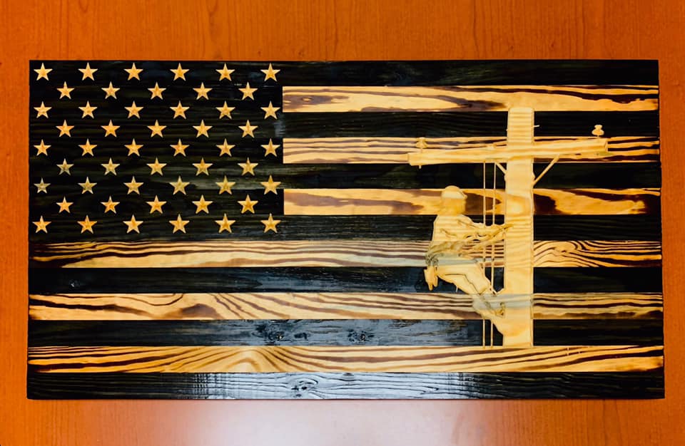 Wooden Lineman Flag – Turbo's Sawdust LLC