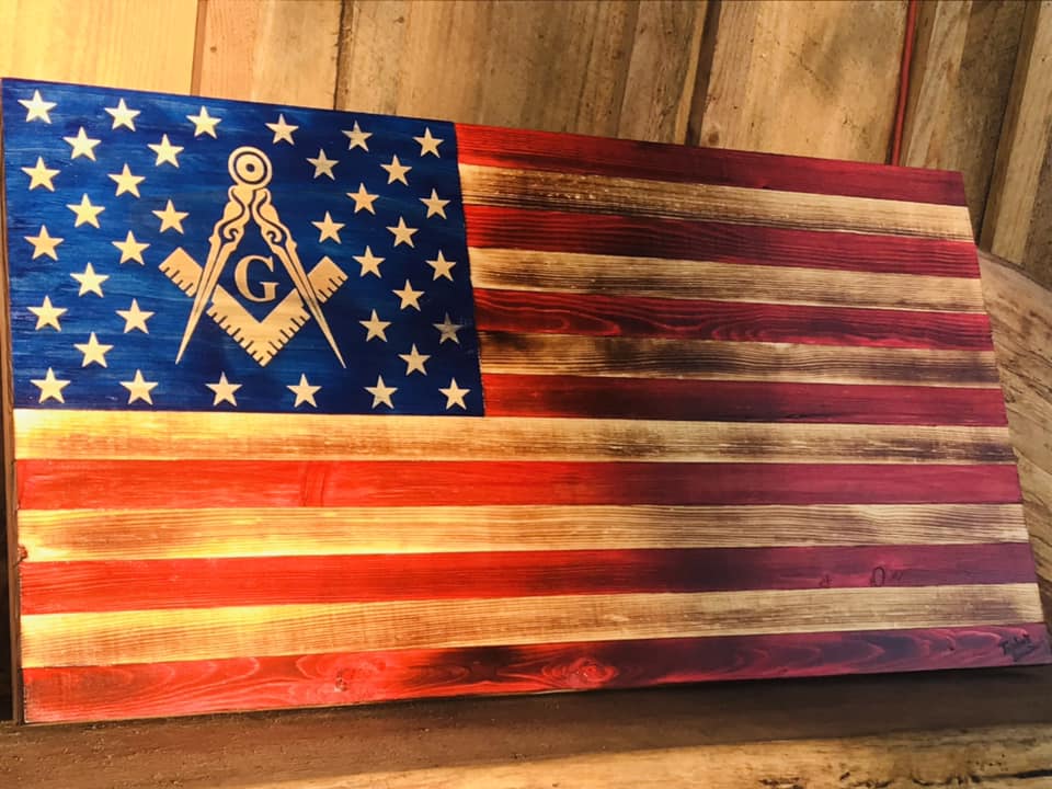 Wooden Masonic Flag