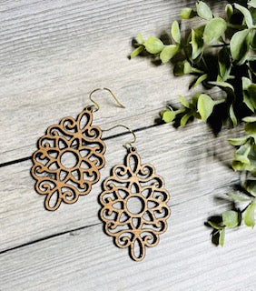 Miscellaneous Wood Cut Earrings