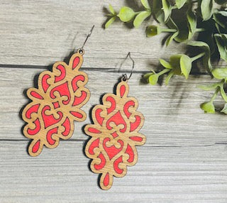 Miscellaneous Hand Painted Wood Earrings